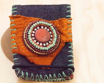 Bohemian Metro Card Wallet, Boho Wallet, Boho Circular Sparkle Metro Card Wallet