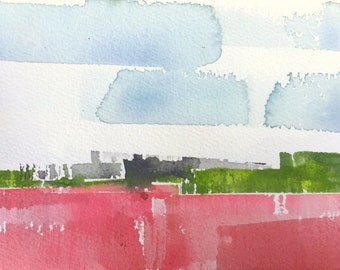 Escape 12" original watercolor painting 7" x 5"