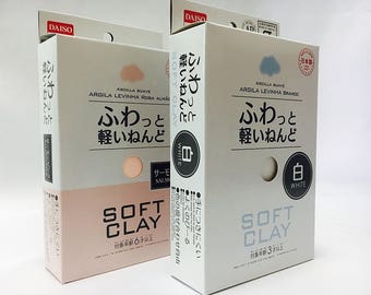 2 daiso clay white Pink,Slime material Additives