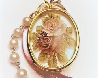 Rose & Gold Pretty Floral Pendant