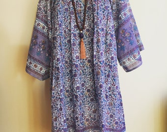 Boho cotton print summer dress