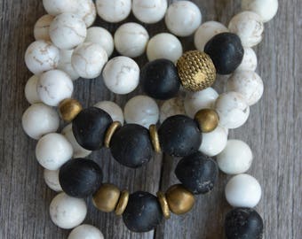 African Trade Bead Bracelets (Black)