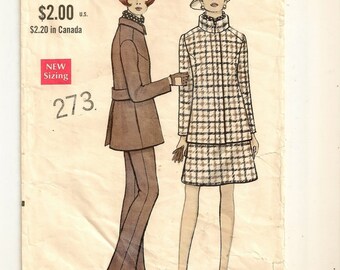 A Long Sleeve, Stand-Up Collar, Back Pleat/Belt, Shaped Jacket, A-Line Skirt & Flared Pants Pattern for Women: Size 12 Bust 34" • Vogue 7496