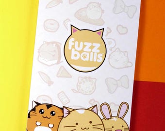 Fuzzballs Memo Pad Planner Kawaii Stationery diary Cute Japanese Fuzzballs Notepad note book Idea School A7 Cuteness Stocking Stuffer