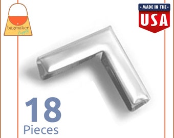 1 Inch Purse Flap Book Corner Protectors, Nickel Finish, 18 Pack, Perfect Finishing Touch! Purse Handbag Bag Making Supplies, CRN-AA001