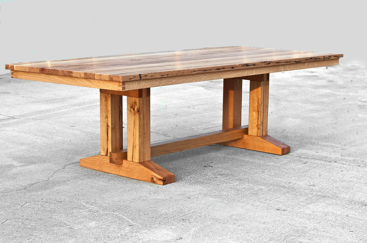 Barnwood Trestle Dining Table Reclaimed Wood Dining Table