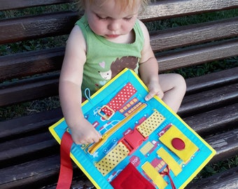 Tutorial Quiet Book, for 2 year old, Soft Baby Book, Travel toy, Kids Busy Book, Buckle toy Travel toddler Sensory Play book Montessori book