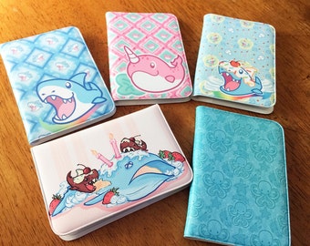 Faux Leather Wallets- 10 pages, Shark, Narwhal, Sea Creatures