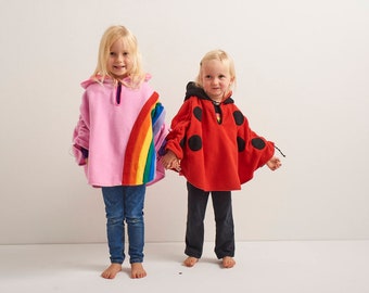 Baby & Kid Pink Rainbow Fleece Poncho - Car Seat Poncho