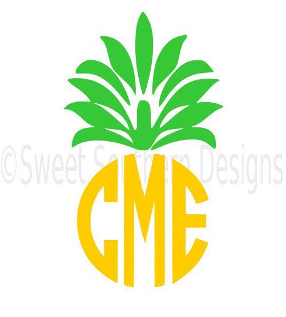 Pineapple monogram SVG instant download design for cricut or