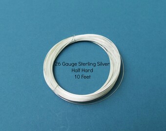 Silver Wire - 10 Feet - 26 Gauge - Sterling Silver Wire - Round - Half Hard