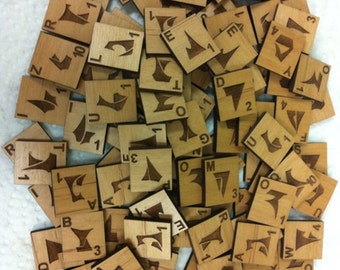 Alder Wood Star Trek Klingon (ship hull) Scrabble Tiles