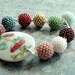 Half Price One week sale Beaded Ball Knotted Bracelet with Porcelain Embleshment