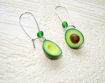 Avocado Earrings - Polymer Clay - Food Jewelry - Gift For Her