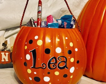 Personalized trick or treat pumpkin