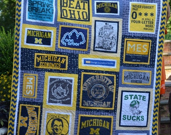 CUSTOM T-shirt Quilt - TShirt Quilt - Memory Quilt - Custom Quilt - College Quilt - Graduation Gift - Made to Order - Deposit