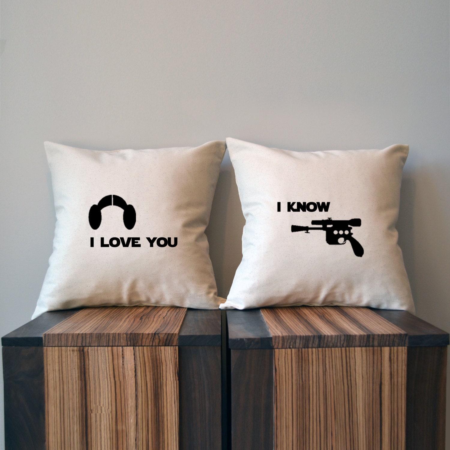 I love you I know Star Wars Pillow Cover Set Luke and Leia