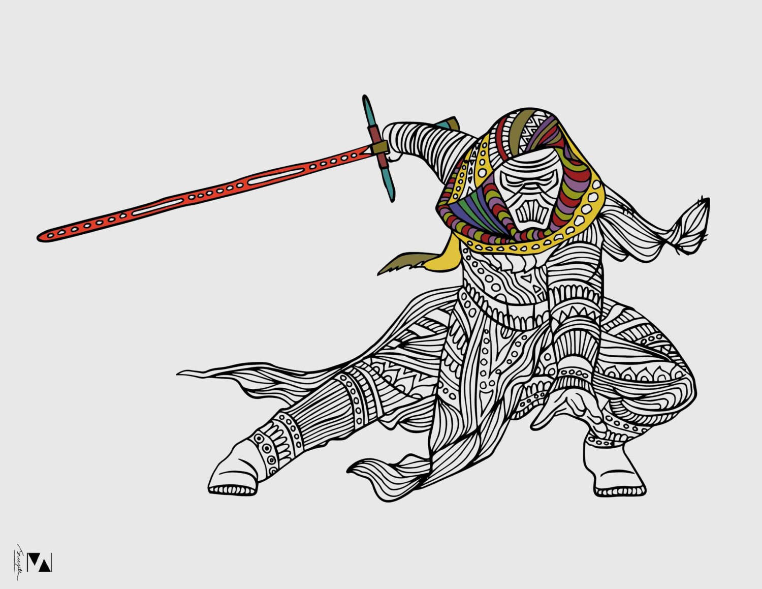 Star Wars Coloring Pages Kylo Ren Printable Adult coloring