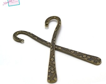 1 large bookmark "curve flower 120 x 20 x 2 mm", bronze