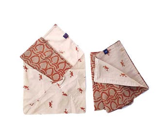 Napkins Cotton Reversible table linens bohemian boho tabletop home decor block print dining table Kitchen and Dining, Set of 4 - CRAB + GEO