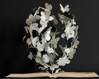 The Tree of Butterflies - Book Art - Book Sculpture - Altered Book - Made to Order