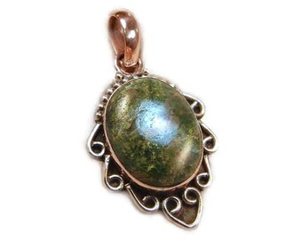 Unakite and Copper Pendant