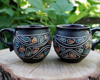 Birthday gifts-for-mom Mug set Tea cup Stones Farmhouse mugs Ceramic mug Gift set Ceramics and pottery Cappuccino cup Chef Hostess gift