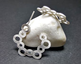 Silver Hoop Earrings, Silver Hoop Earrings Medium, Delicate Hoop Earrings, Delicate Hoop, Honeycomb Earrings, Delicate Earrings, Minimalist