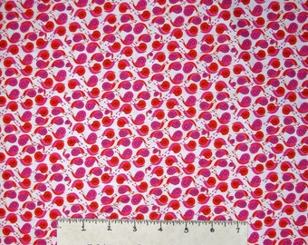Heather Ross Fabric - Far Far Away Orange & Pink Snails - Windham Cotton YARD