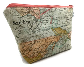 Cosmetic Bag Makeup Bag Gadget Bag Expedition Map