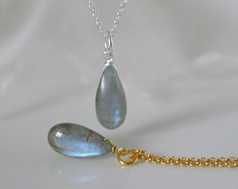 Labradorite pendant with or without chain Labradorite pendant with or with or without chain silver or gold plated