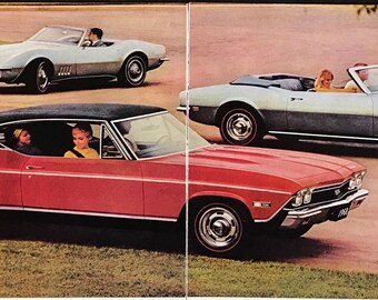 Two page 1968 Chevrolet New Car lineup