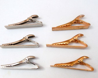 DIY Tie Clips Gold Tone Silver Tone Destash