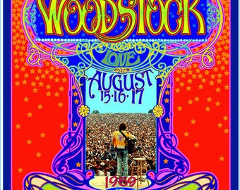 Psychedelic Woodstock 45th anniversary poster