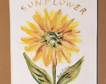 Sunflowers Cotton Huck Kitchen Towel