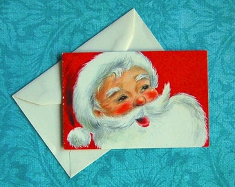 Vintage Santa Claus Unused Christmas Card, with Envelope 1940's -60's