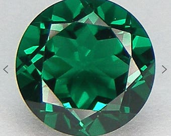 Russian Synthetic Emerald Green Nano Crystal Round AAA Loose Gemstones (1mm - 20mm)