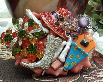 Vintage jeweled belt buckle