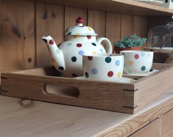 Handcrafted oak serving tray