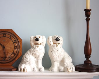A pair of Beswick Staffordshire mantle dogs. 1950s.