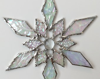 stained glass snowflake suncatcher (design 31C)