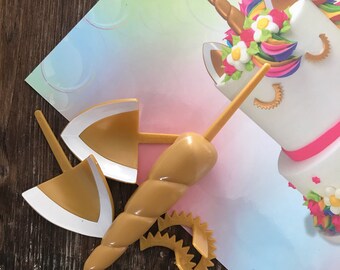 Unicorn Horn Cake Horn Ears & Eye Lashes for Instant Wow
