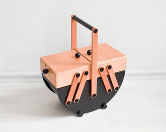 Organizer, knitting basket, wooden sewing box, knitting basket, jewelry box, jewelry organizer