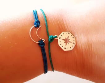 Crescent Bracelet • Sterling silver bracelet • Boho bracelet • minimalist bracelet. Outline Moon Bracelet