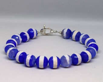 White Stripe Agate Bracelet