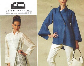 Lynn Mizono Womens Asymmetrical Shirt OOP Vogue Sewing Pattern V1246 Size 16 18 20 22 Bust 38 40 42 44 36 UnCut Linen Shirt Pattern