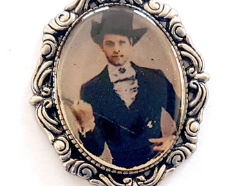 Victorian Steampunk Castiel Faux Tintype Pendant