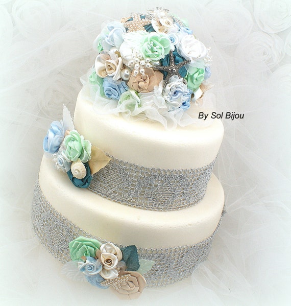 Dragonfly Wedding Cake Topper Brown Turquoise Gold Brooch Decoration Elegant Beach Dragonfly Wedding Cake Topper Brown Turquoise Gold Brooch Decoration Elegant Beach
