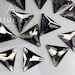12pcs, Black Diamond Crystal Triangle, X-Large, 22mm, Sew on crystal stone flatback