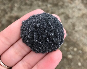 Black Druzy Quartz Stalactite Rose